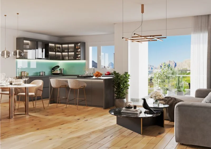Intérieur moderne d'appartement contemporain