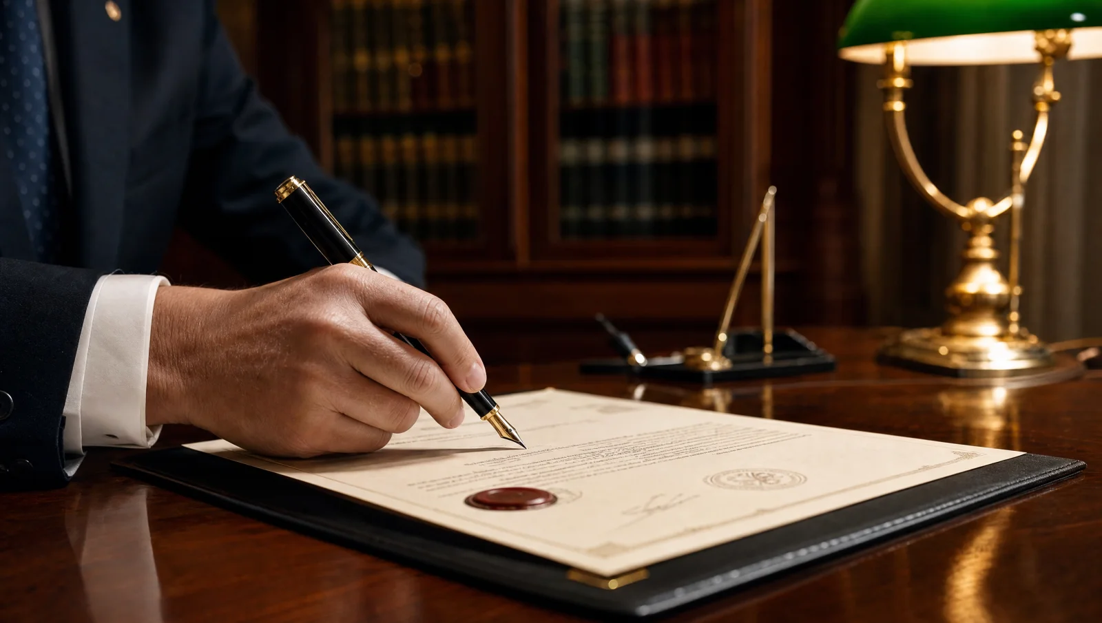 Signature de l'acte chez le notaire